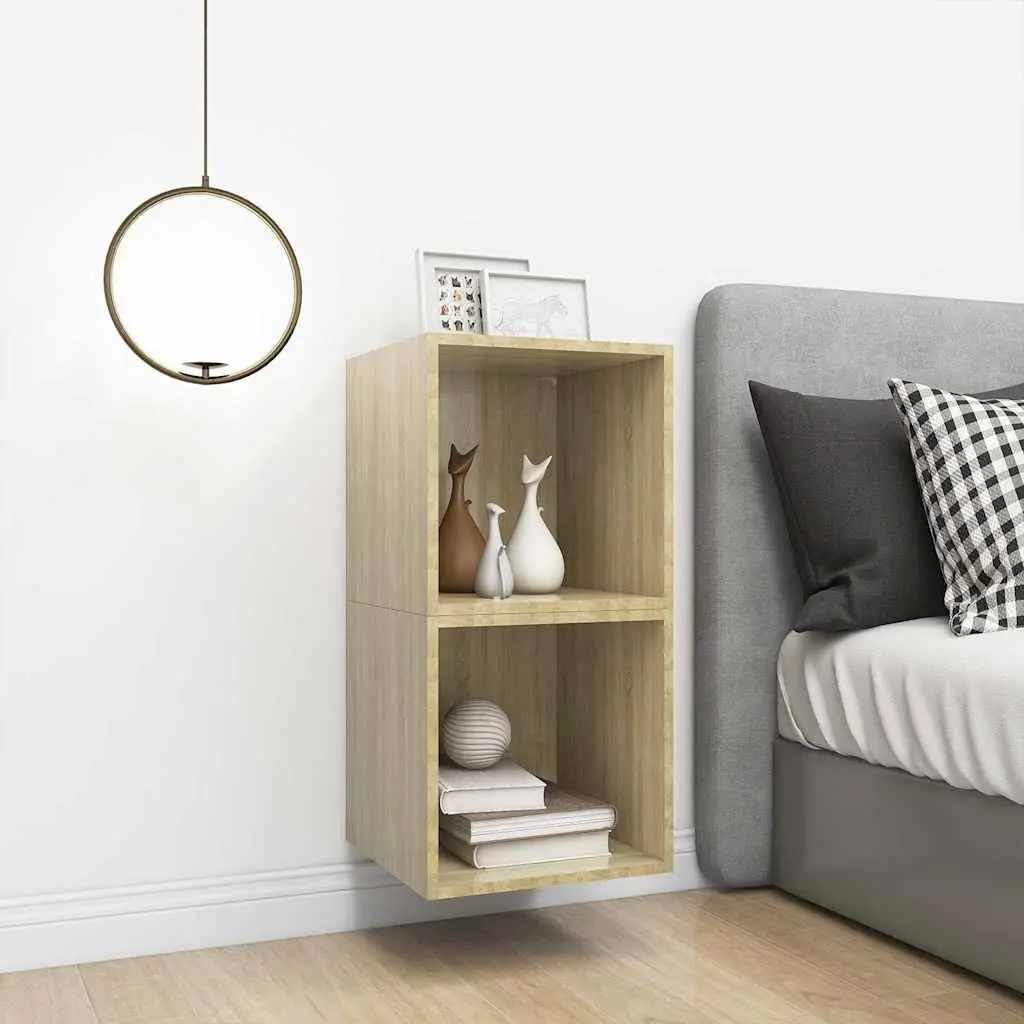 Wall Cabinet Storage Shelves 37x37x37 cm Engineered Wood Brown Set of 2