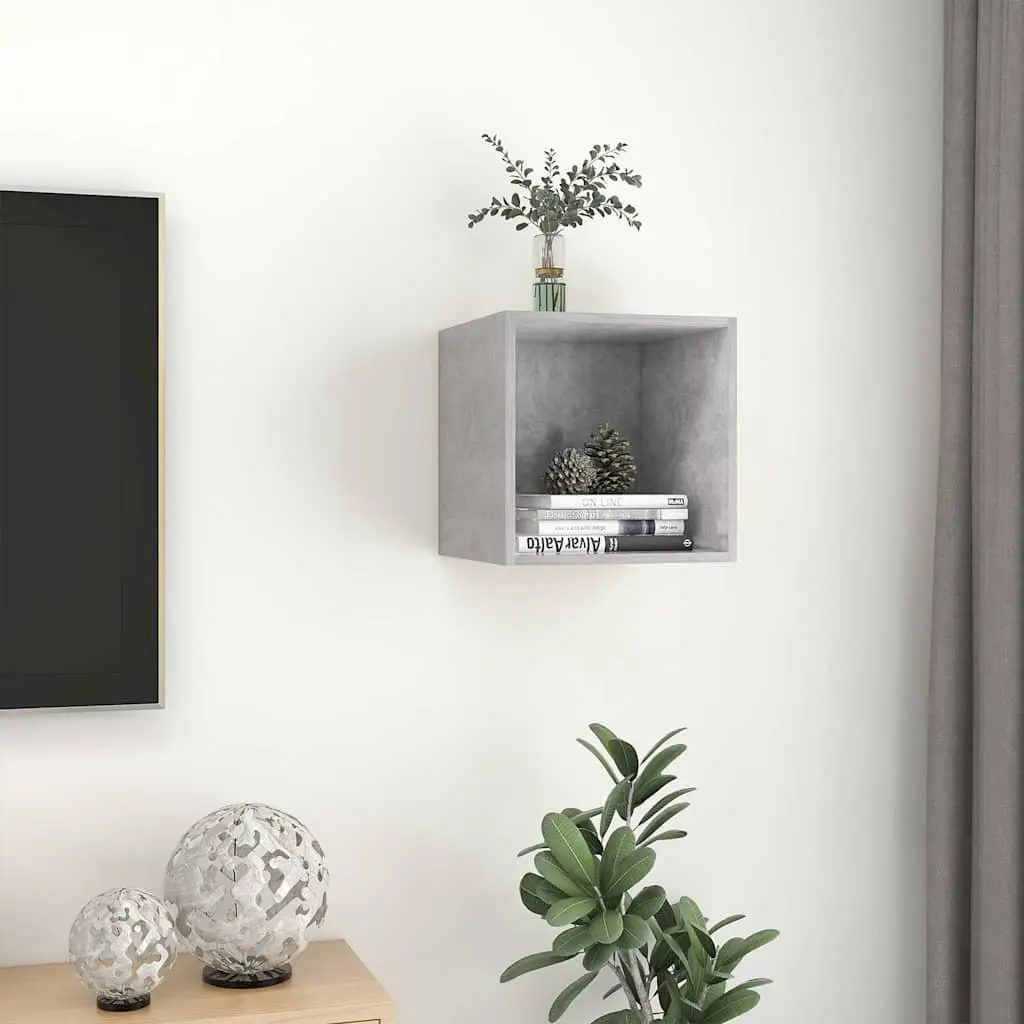 Wall Cabinet Floating Storage Shelf 37cm Grey Engineered Wood