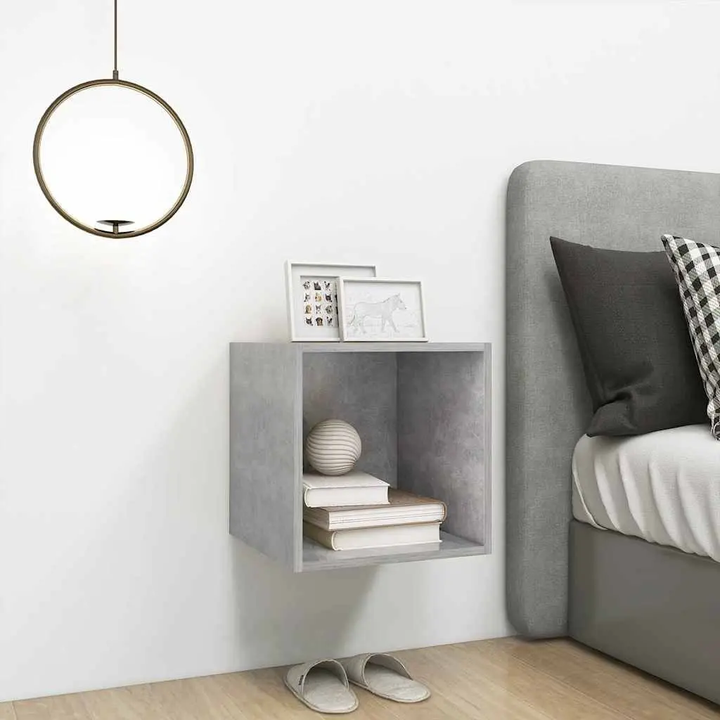 Wall Cabinet Floating Storage Shelf 37cm Grey Engineered Wood