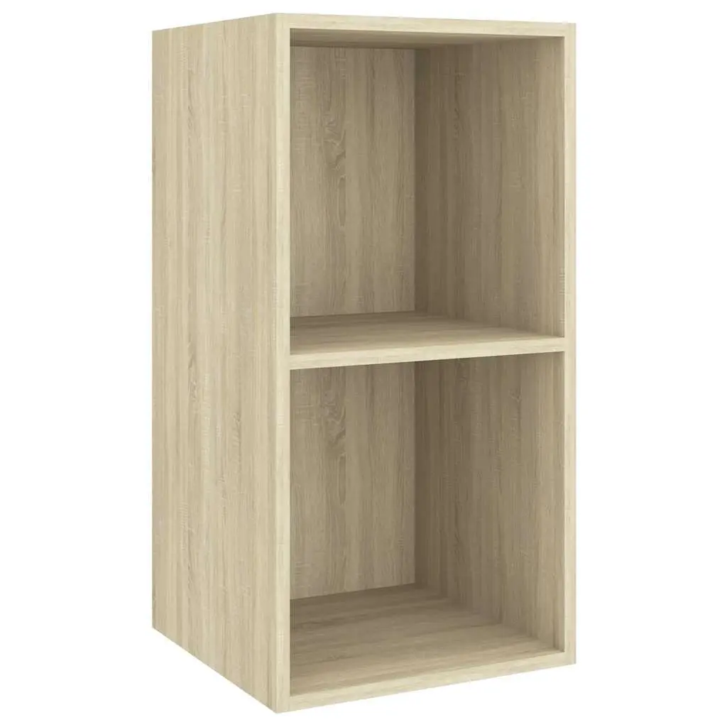 Wall-mounted TV Cabinet Brown Engineered Wood 37x37x72cm Storage Organiser