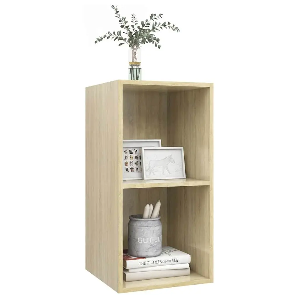 Wall-mounted TV Cabinet Brown Engineered Wood 37x37x72cm Storage Organiser