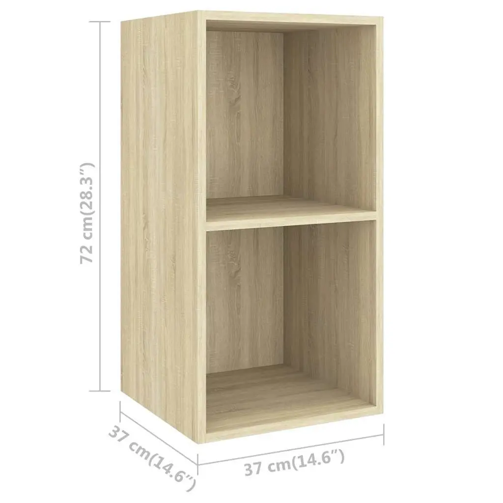 Wall-mounted TV Cabinet Brown Engineered Wood 37x37x72cm Storage Organiser