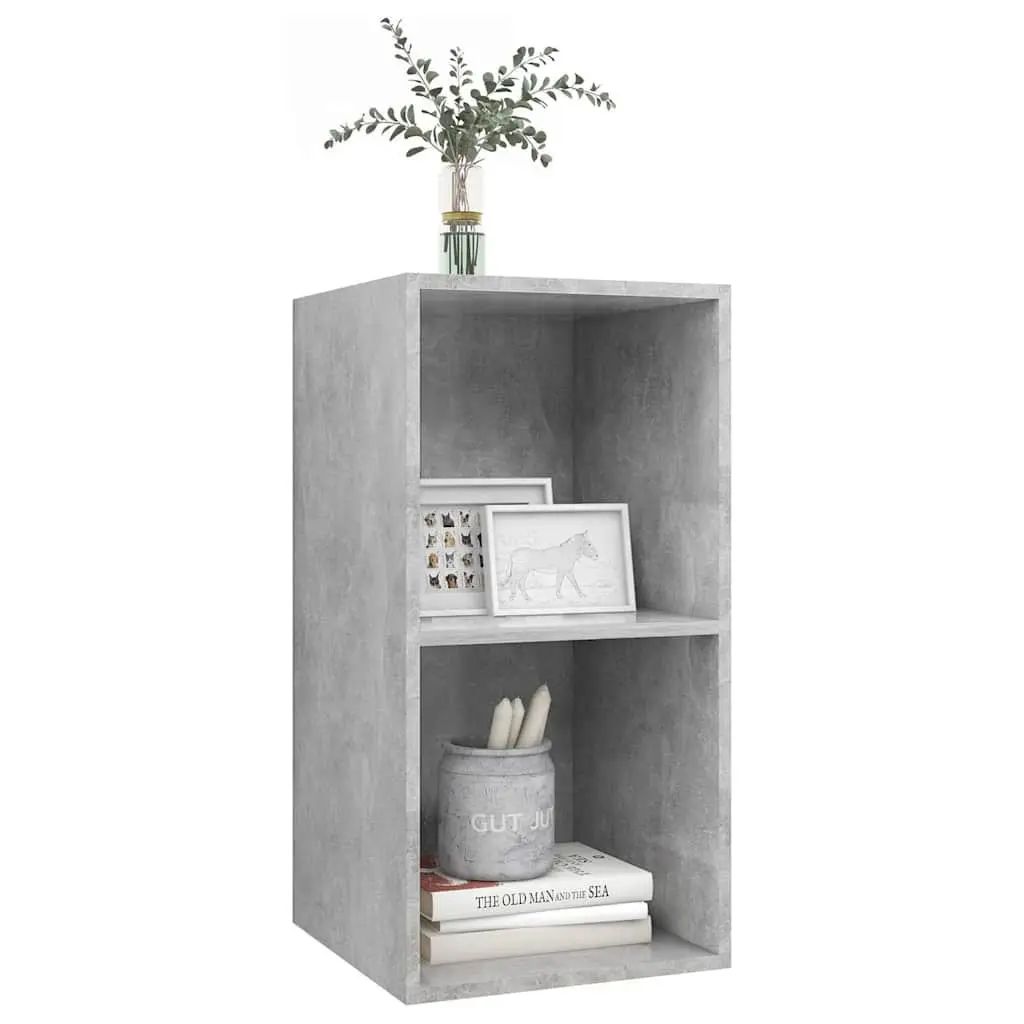 Wall-mounted TV Cabinet Storage Unit Grey Concrete Engineered Wood 37 x 37 x 72 cm