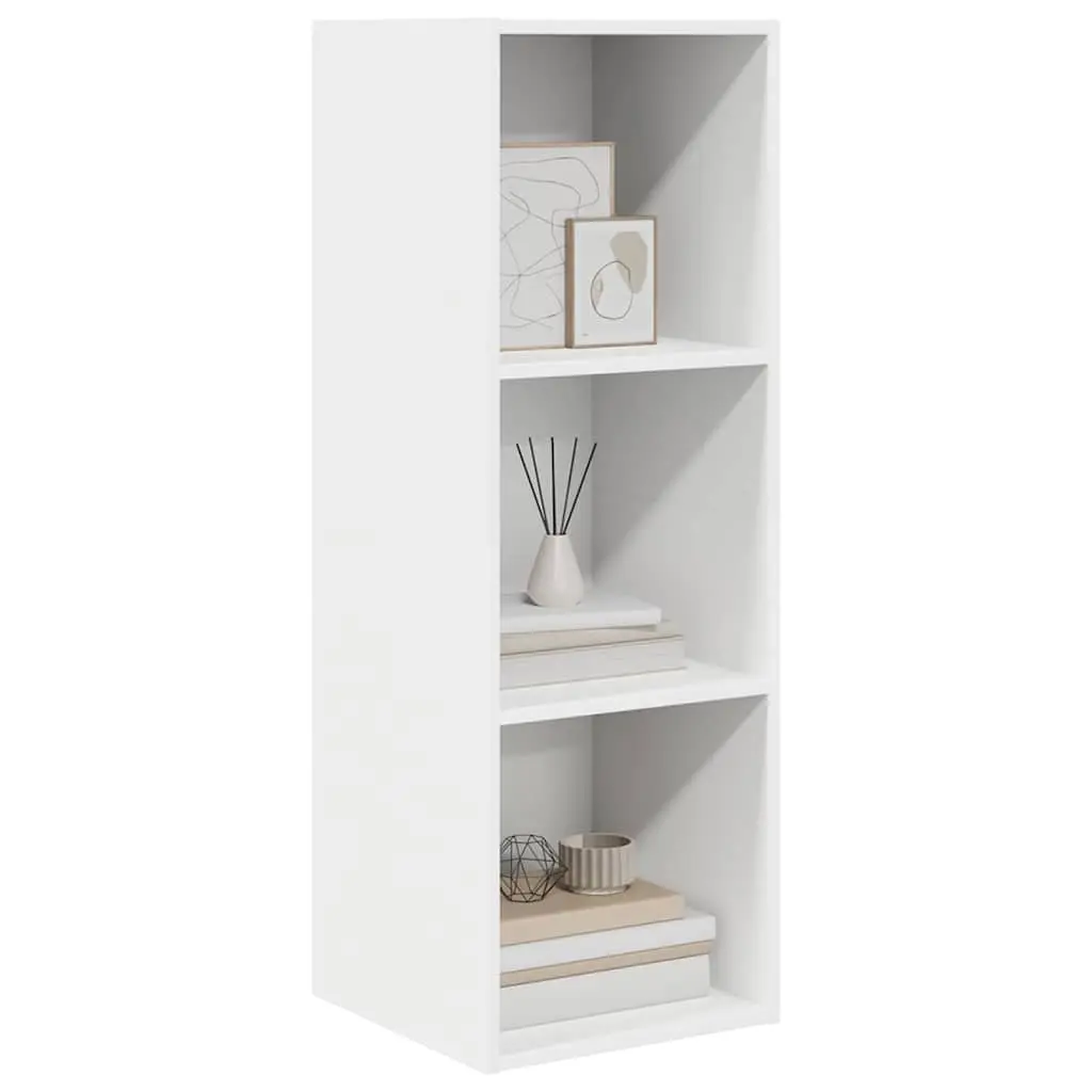 Wall-mounted TV Cabinet White Storage Unit 3 Compartments Display Organiser