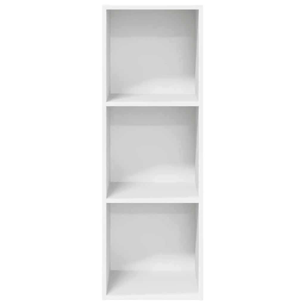 Wall-mounted TV Cabinet White Storage Unit 3 Compartments Display Organiser