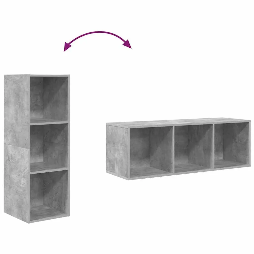 Wall-mounted TV Cabinet Grey 37x37x107cm Engineered Wood Storage Unit