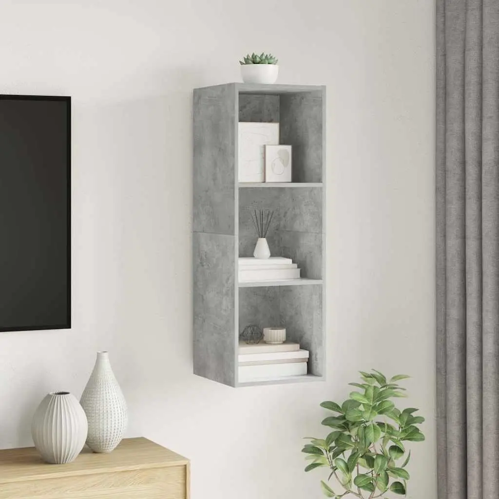 Wall-mounted TV Cabinet Grey 37x37x107cm Engineered Wood Storage Unit