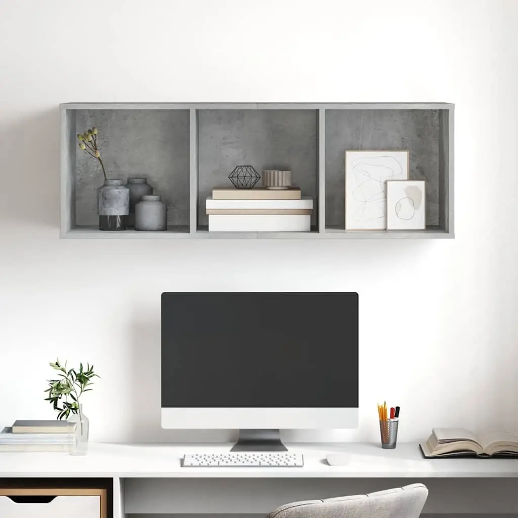 Wall-mounted TV Cabinet Grey 37x37x107cm Engineered Wood Storage Unit