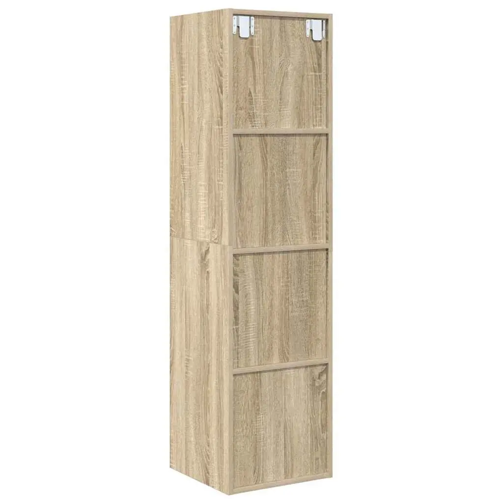 Wall-mounted TV Cabinet Organiser 37 x 37 x 142.5 cm Brown