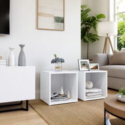 Quality White TV Cabinets Set of 2 - Practical and Stylish
