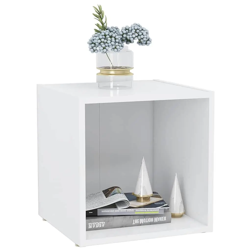 TV Cabinet White 37x35x37 cm Engineered Wood Storage Unit Display Stand 2 pcs