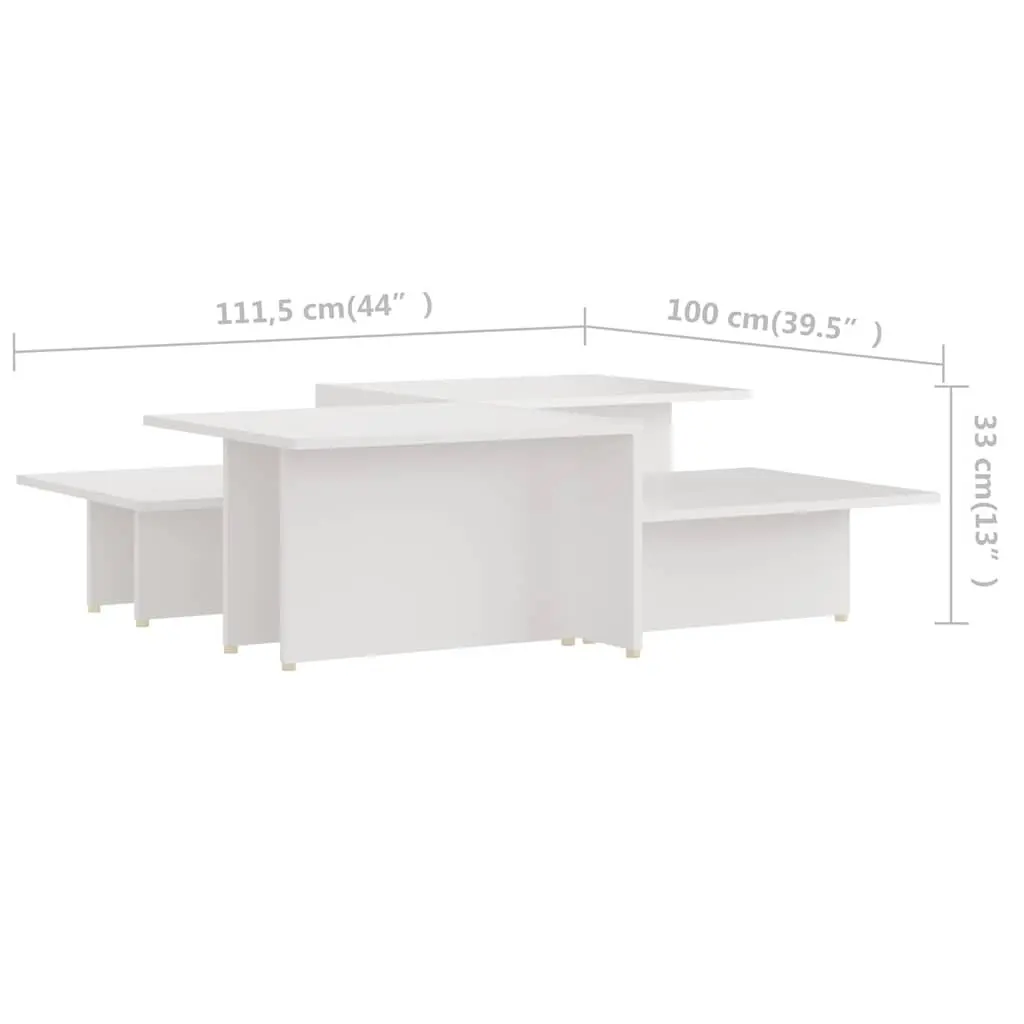 Coffee Tables Set of 2 White Nesting Accent Living Room Furniture Storage