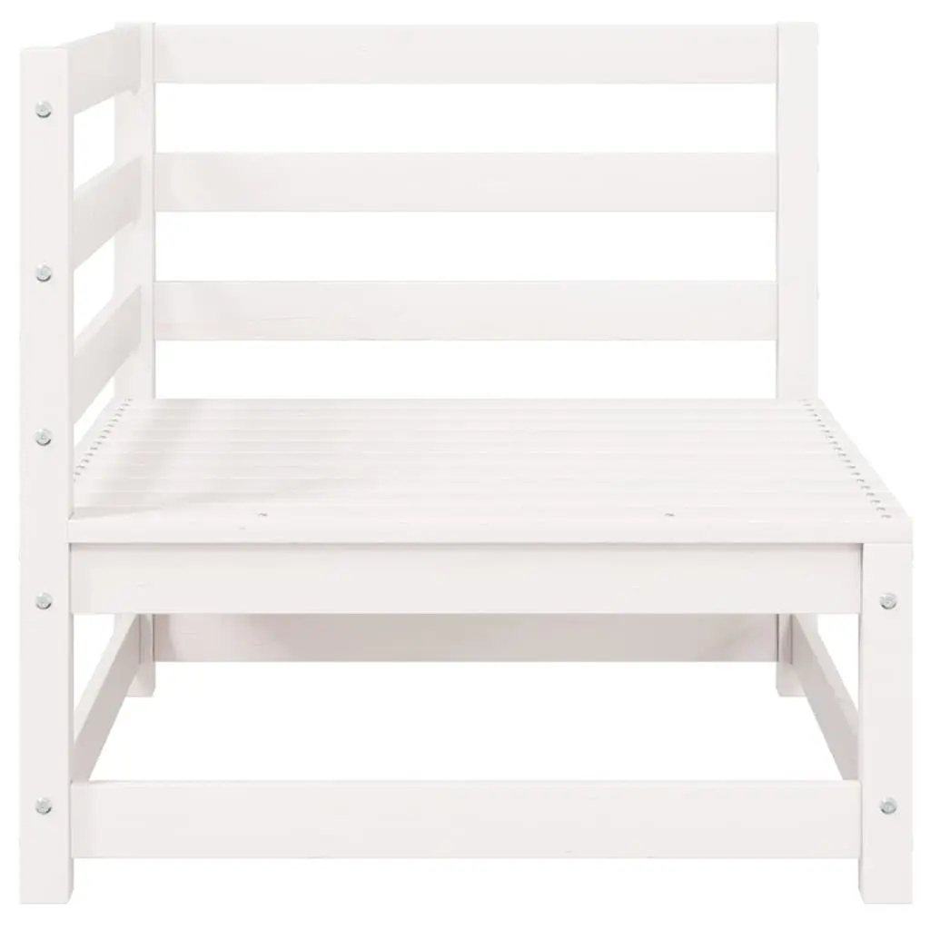 Garden Corner Sofa Outdoor Modular Lounge Seating White Solid Pinewood