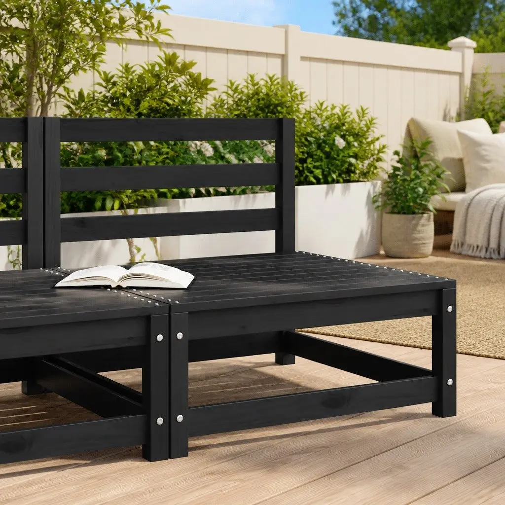 Black Modular Sofa for Outdoors