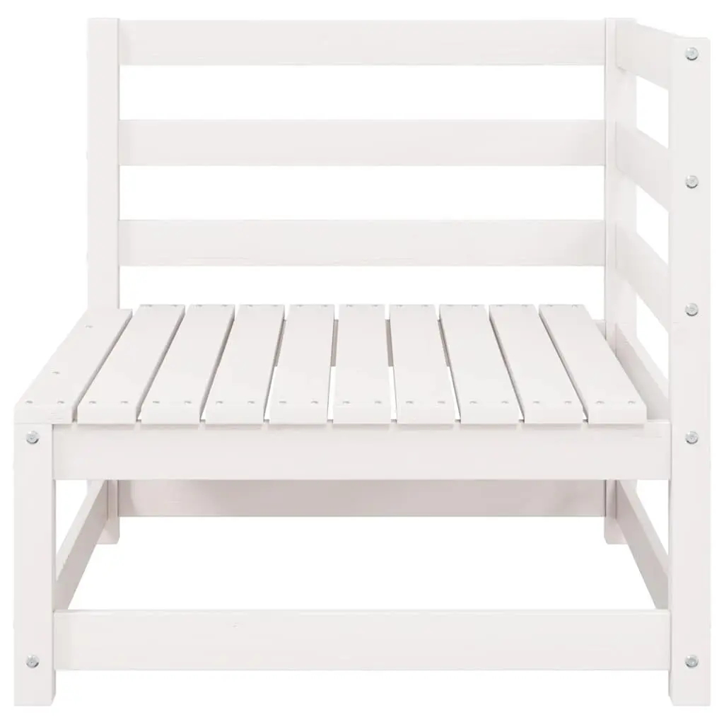 Outdoor Corner Sofa Modular Sectional Seating 2 Piece Set White Pinewood