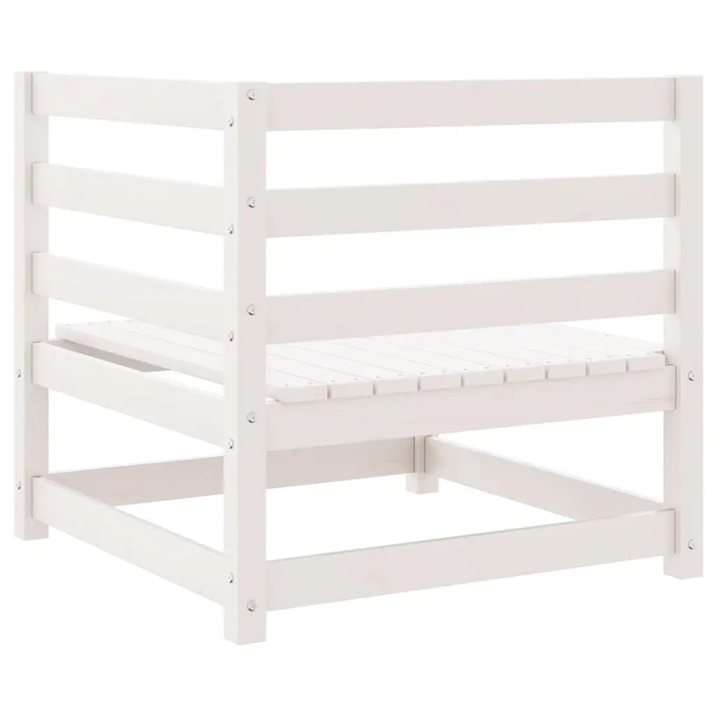 Outdoor Corner Sofa Modular Sectional Seating 2 Piece Set White Pinewood