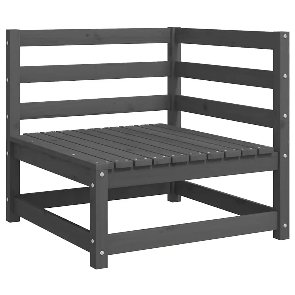 Garden Corner Sofa Set Modular 2 Piece Grey Pinewood Outdoor Lounge