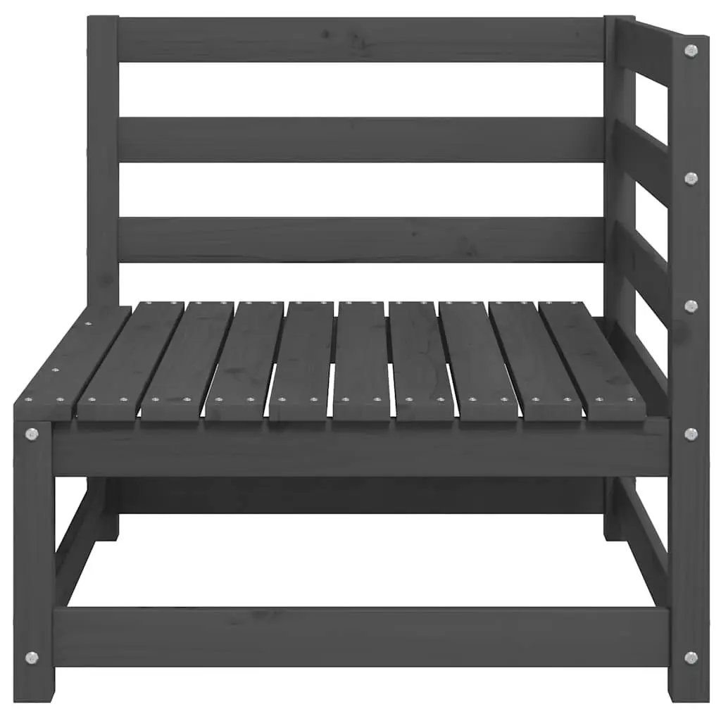 Garden Corner Sofa Set Modular 2 Piece Grey Pinewood Outdoor Lounge