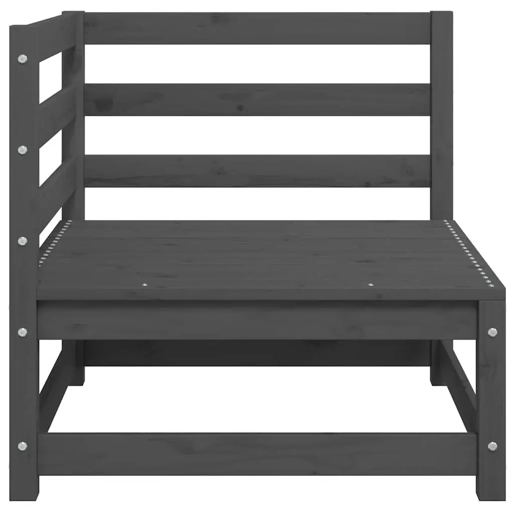 Garden Corner Sofa Set Modular 2 Piece Grey Pinewood Outdoor Lounge