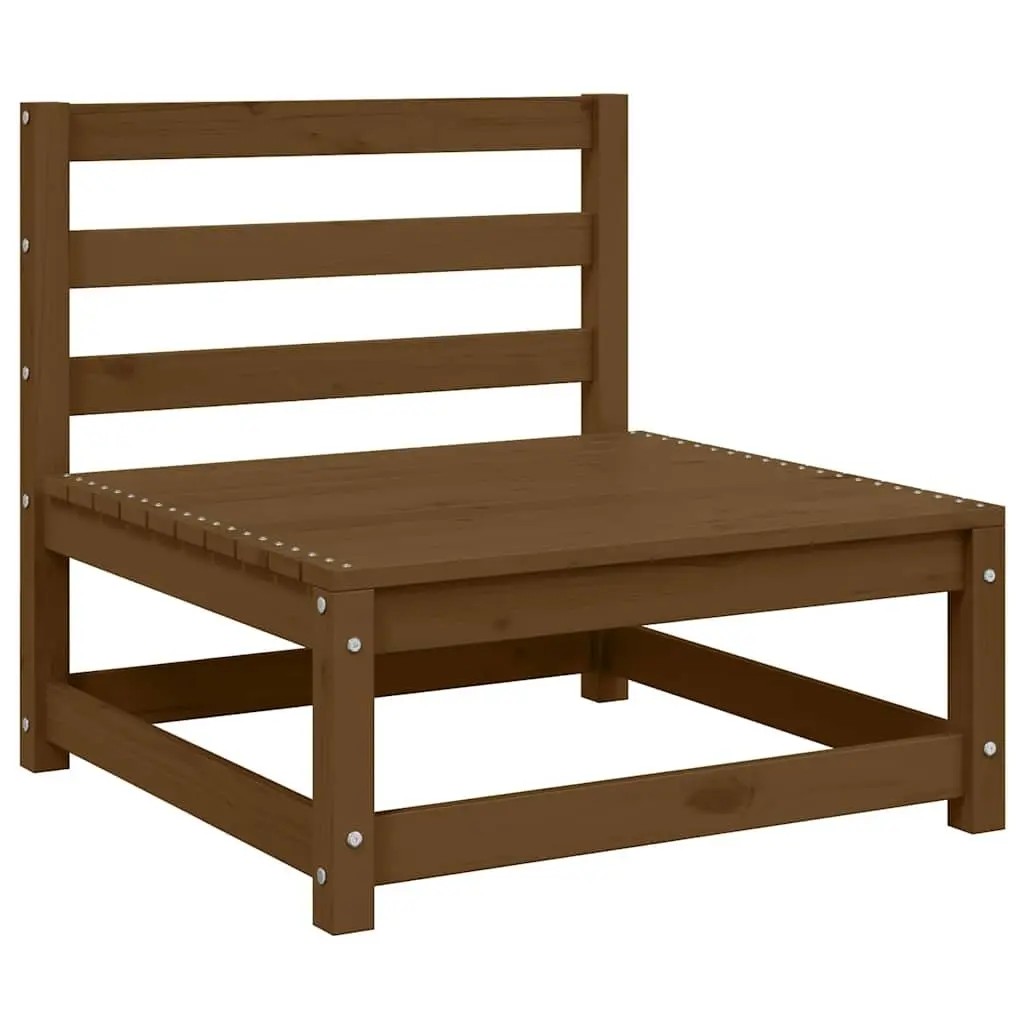Outdoor Sectional Sofa Garden Lounge Set 3 Piece Brown Pinewood