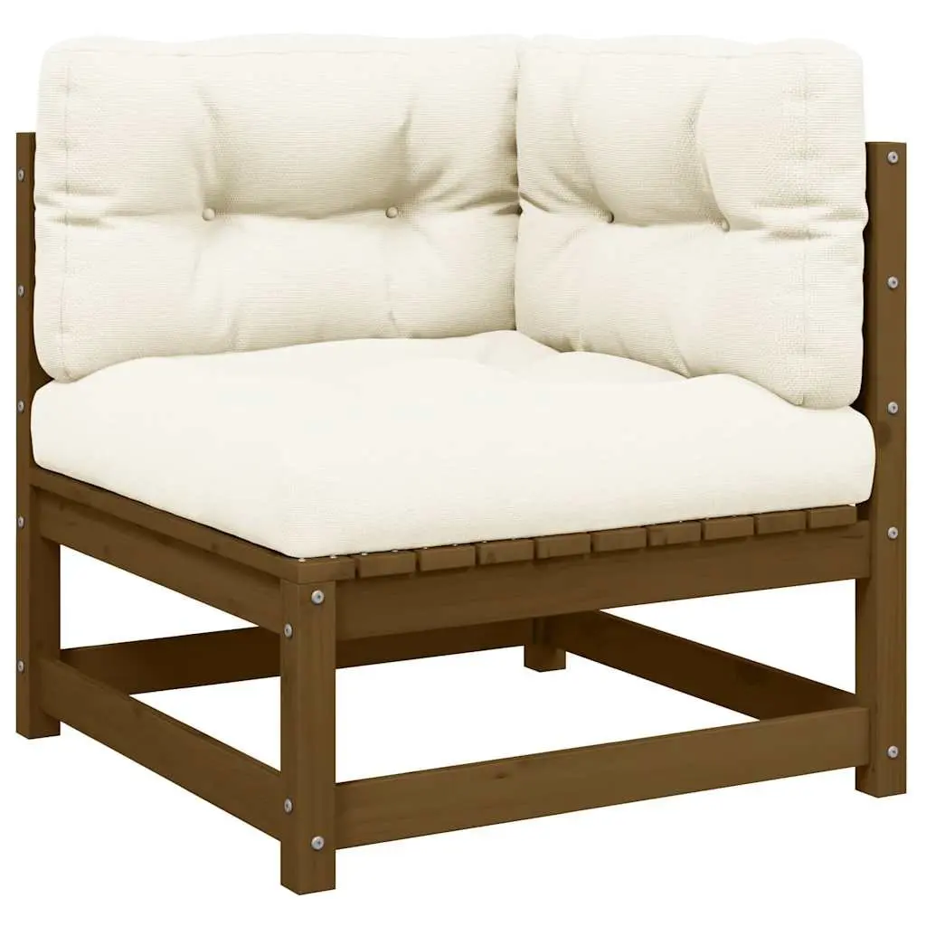 Brown Garden Corner Sofa with Cushions