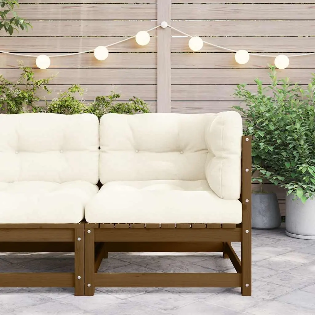 Brown Garden Corner Sofa with Cushions
