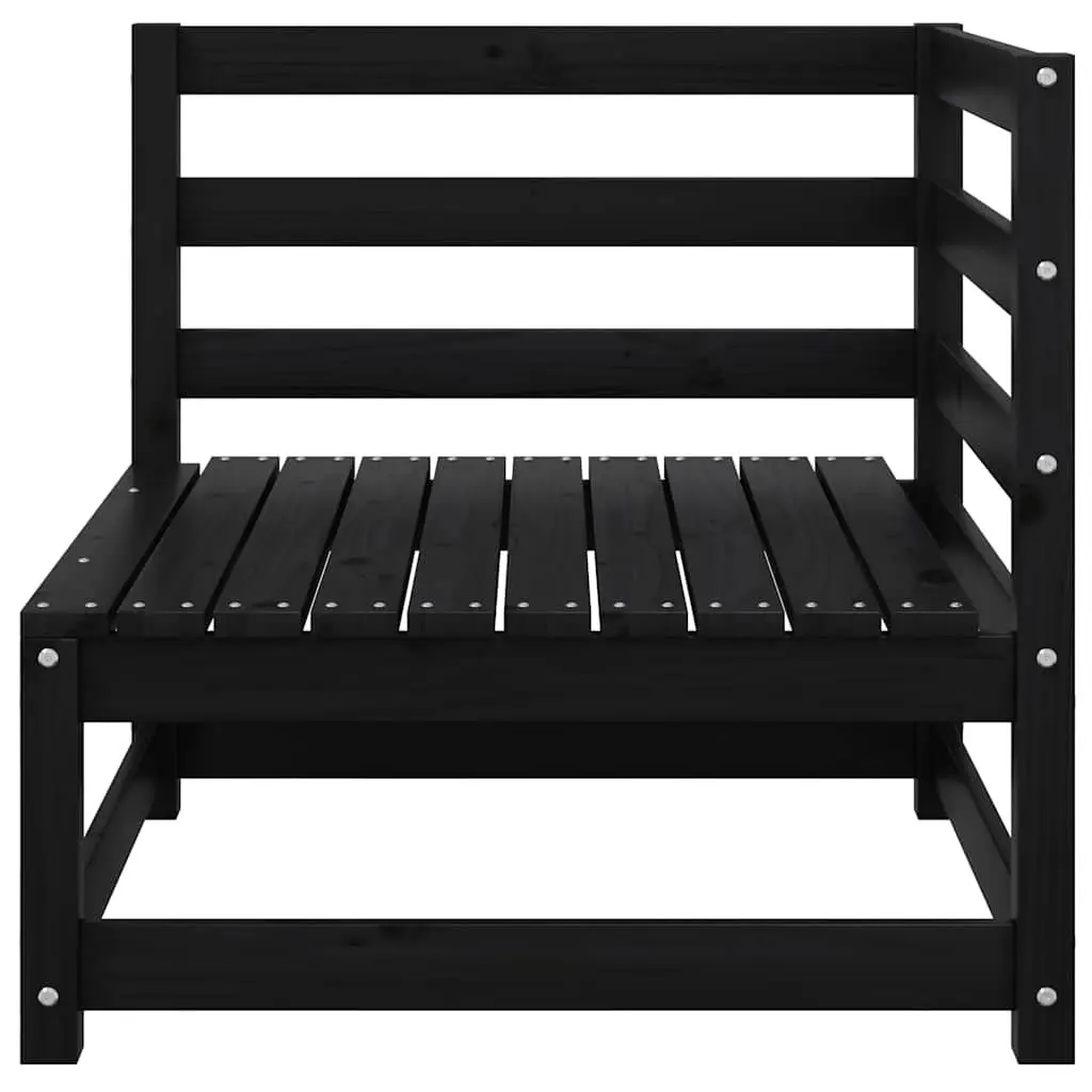 Garden 2-Seater Sofa Outdoor Patio Bench Solid Pinewood Black