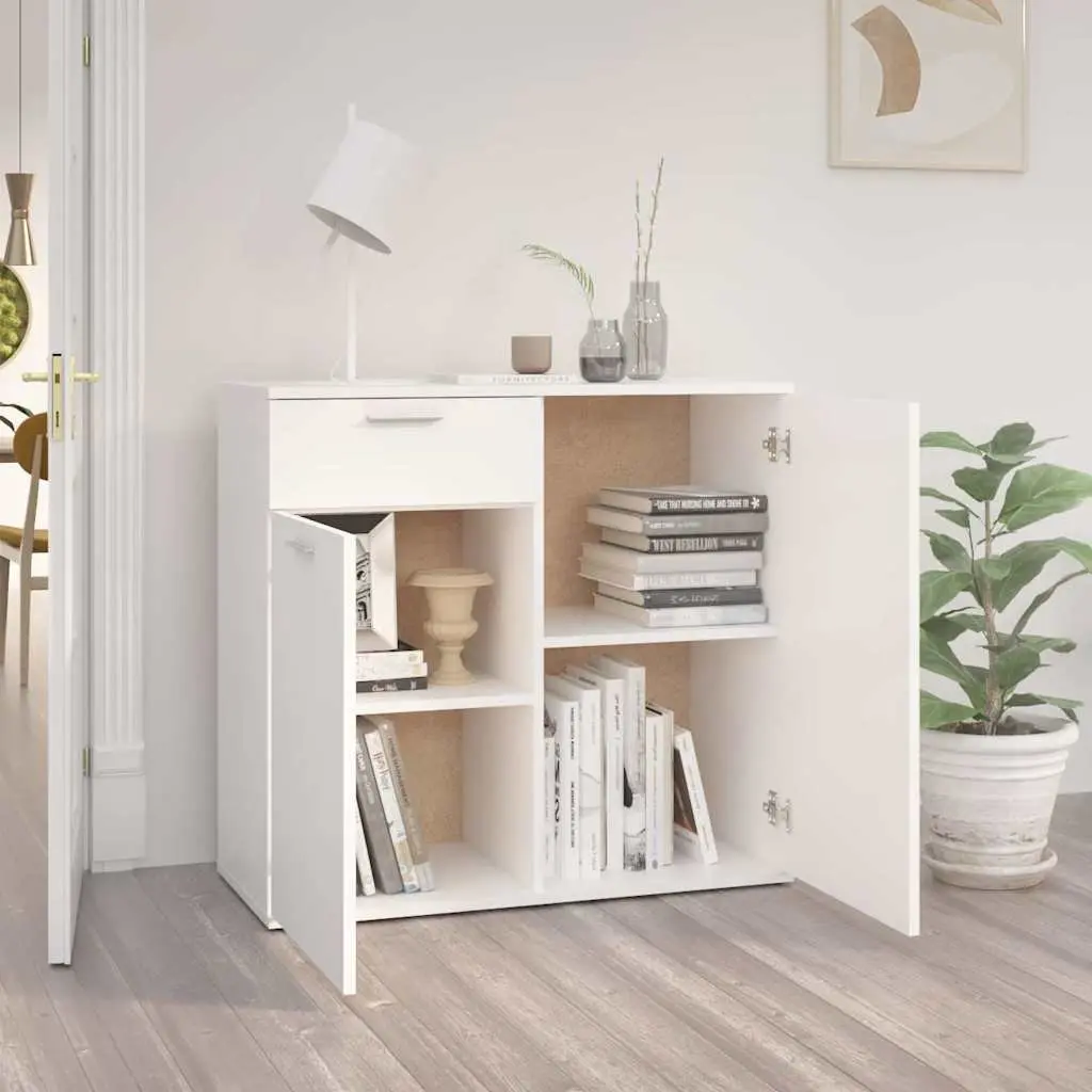 White Sideboard with Storage and Display Space 80x36x75cm