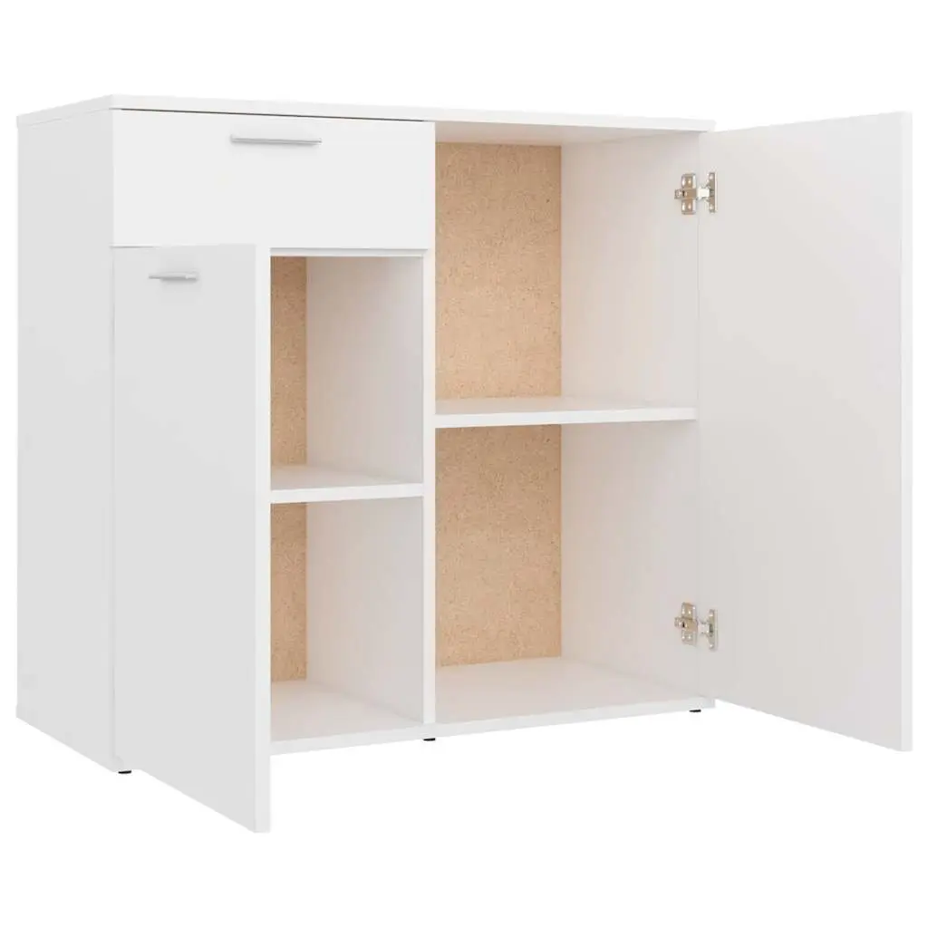 White Sideboard with Storage and Display Space 80x36x75cm
