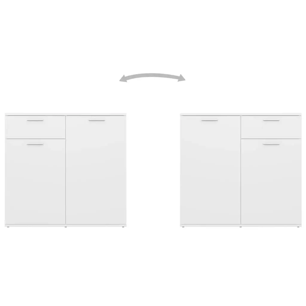 White Sideboard with Storage and Display Space 80x36x75cm