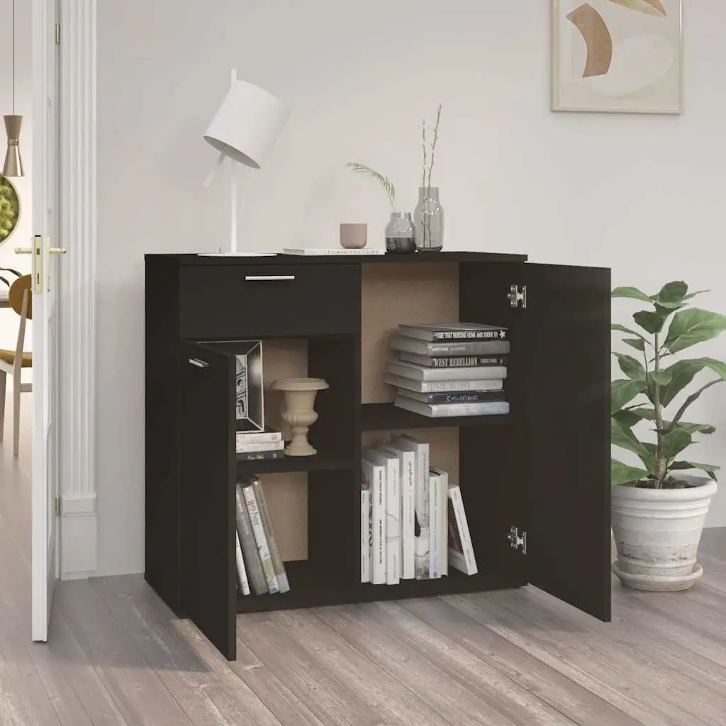 Black Sideboard with Ample Storage Space