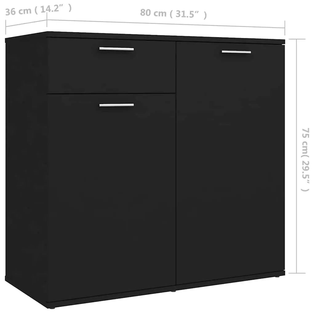 Black Sideboard with Ample Storage Space