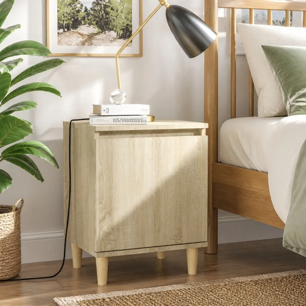 Bedside Table Storage Cabinet 40x30x50cm Sonoma Oak 2 Piece
