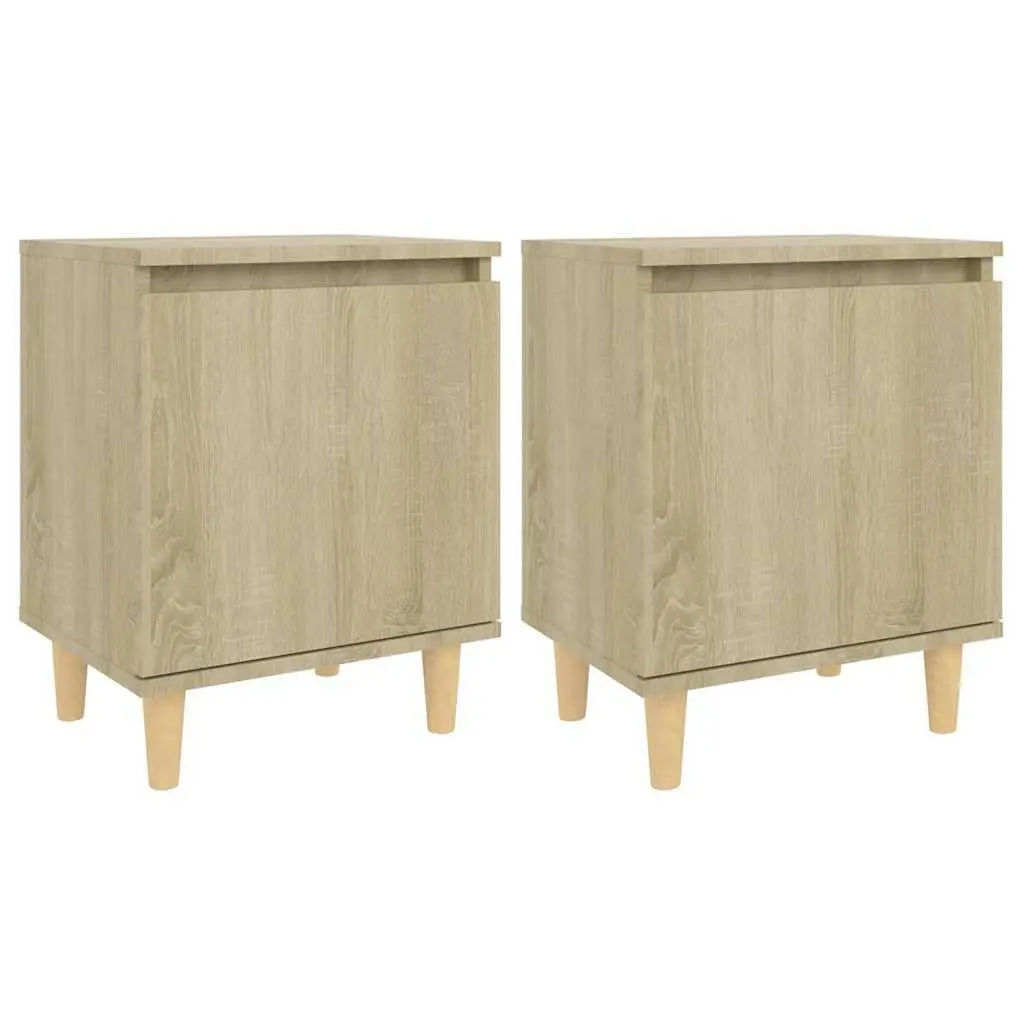 Bedside Table Storage Cabinet 40x30x50cm Sonoma Oak 2 Piece