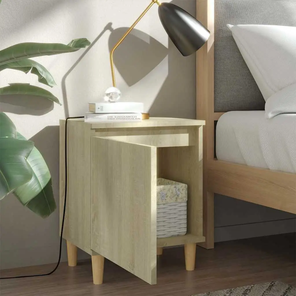 Bedside Table Storage Cabinet 40x30x50cm Sonoma Oak 2 Piece