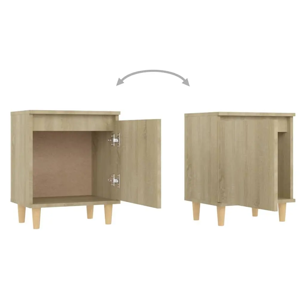 Bedside Table Storage Cabinet 40x30x50cm Sonoma Oak 2 Piece