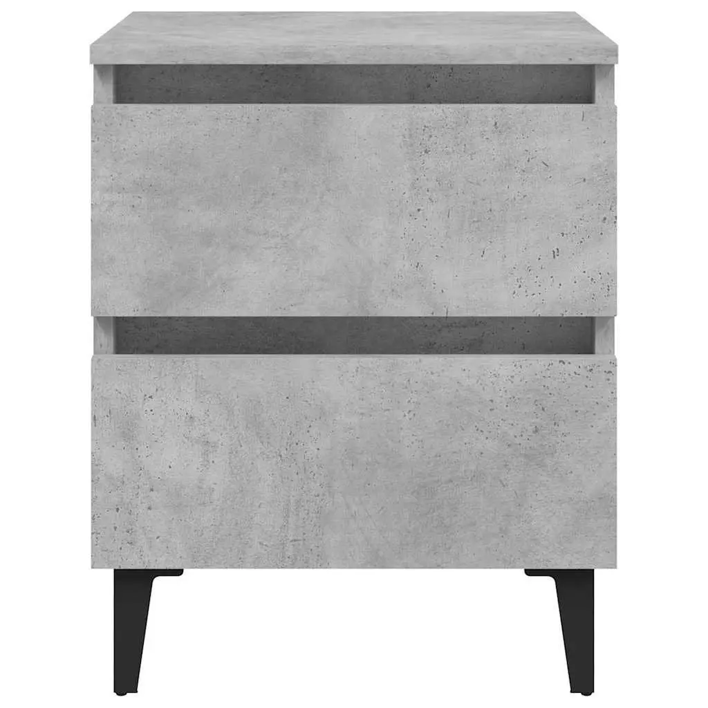 Bedside Tables 2 pcs Concrete Grey Bed Cabinets Nightstands with Drawers