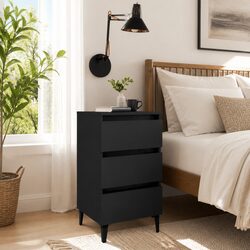 Practical Black Nightstand with Ample Storage Space