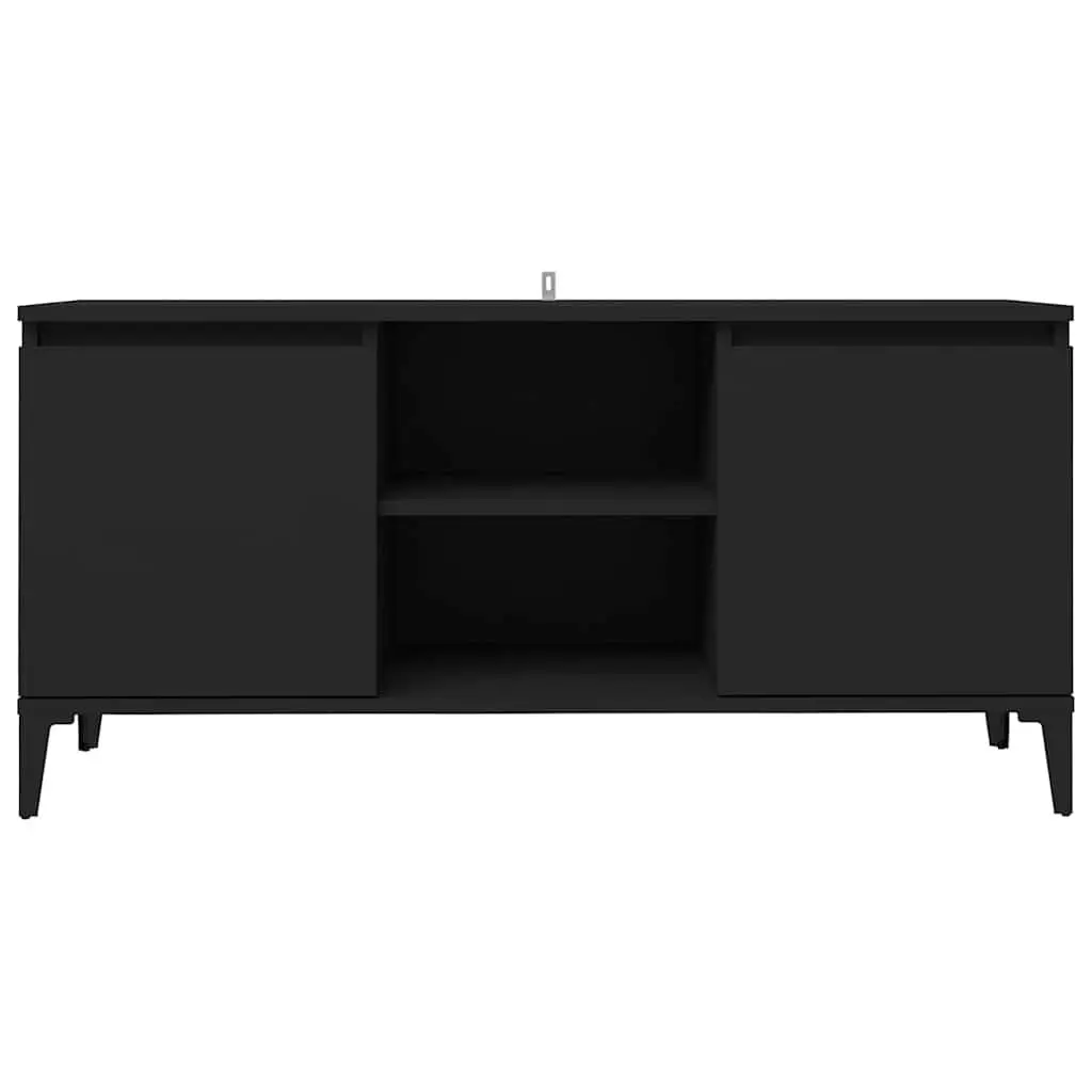 Black TV Cabinet with Metal Legs