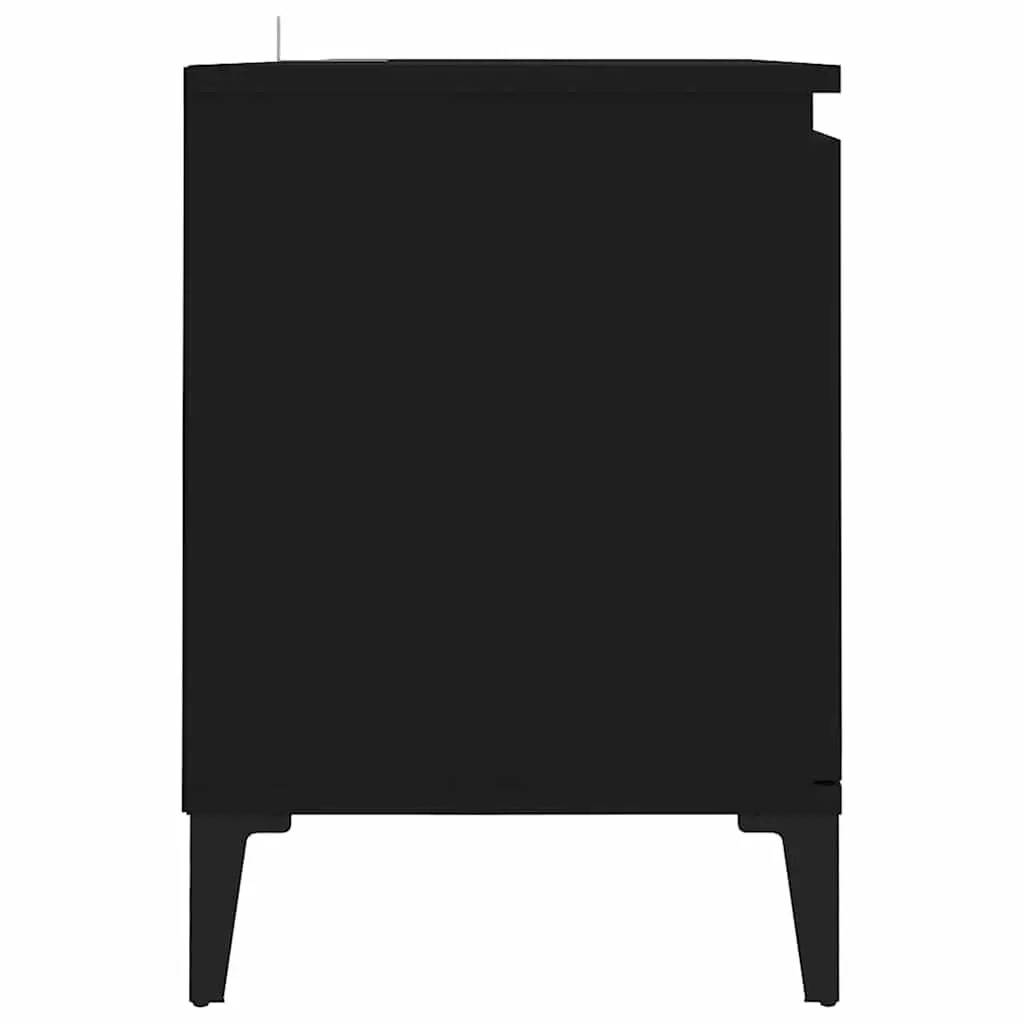 Black TV Cabinet with Metal Legs