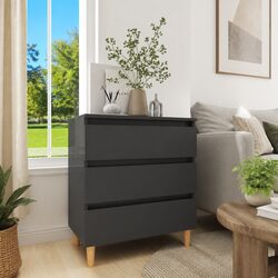 Sideboard Grey Scandinavian Style Storage Cabinet Drawers Display Furniture