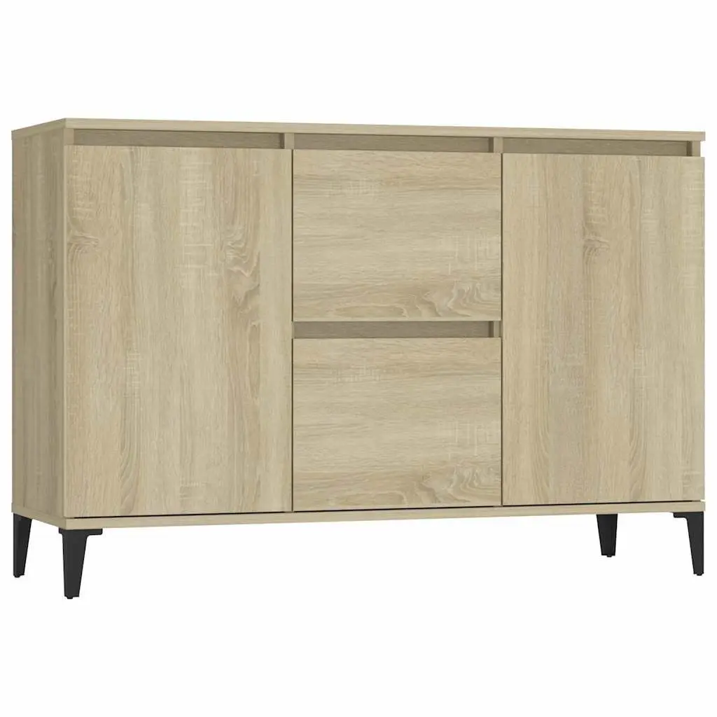 Sideboard with Drawers and Doors Brown Storage Cabinet Living Room Furniture