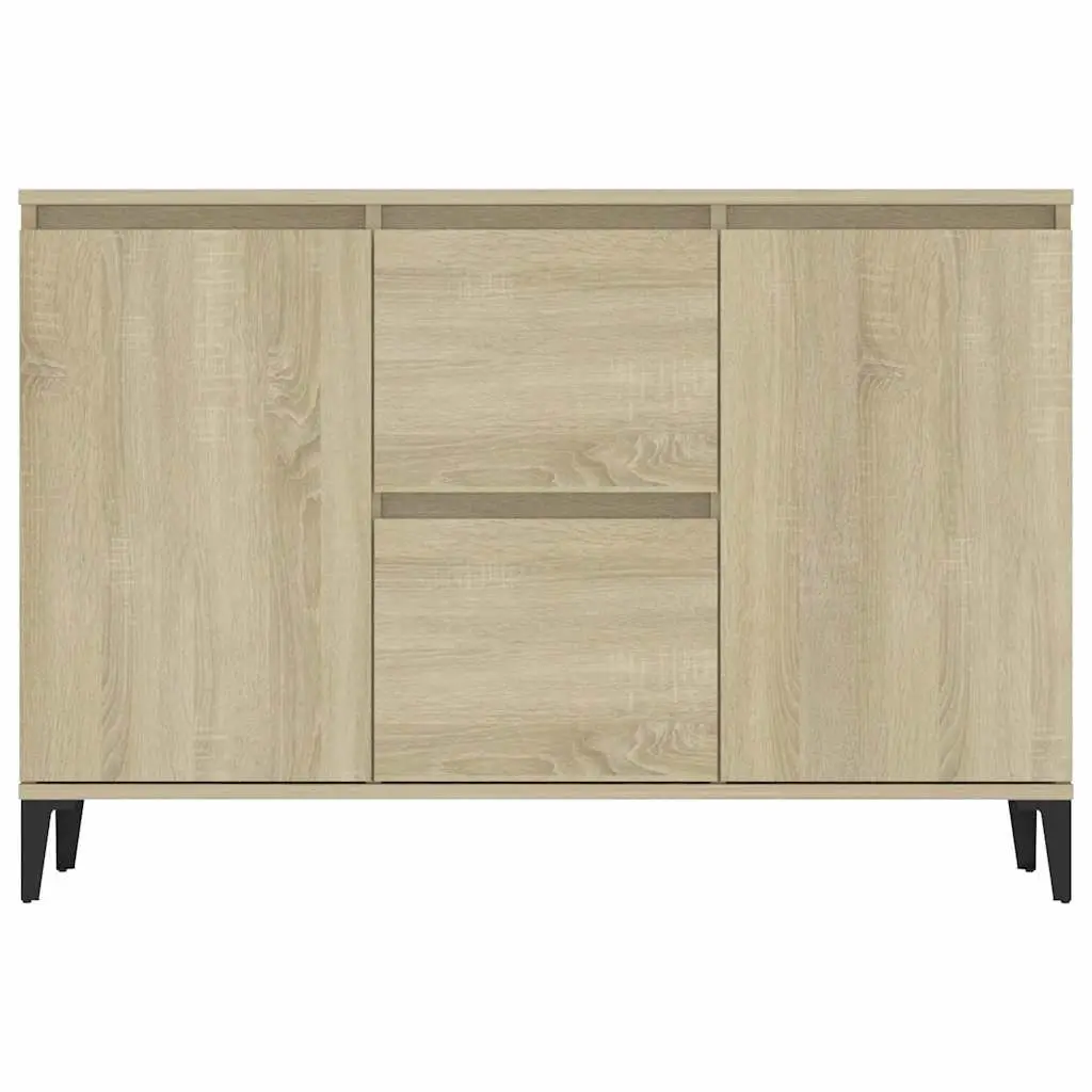 Sideboard with Drawers and Doors Brown Storage Cabinet Living Room Furniture