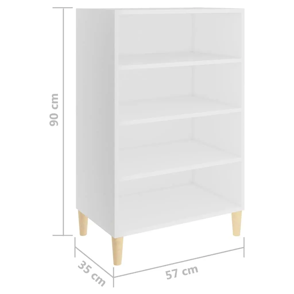Sideboard Storage Cabinet 4 Shelves Living Room Engineered Wood White