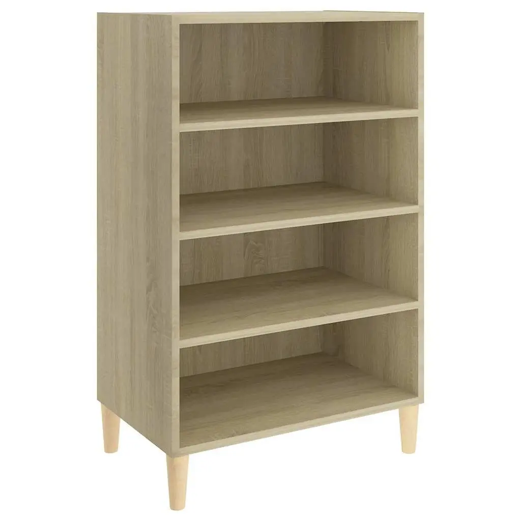 Sideboard Storage Cabinet Brown Engineered Wood 4 Shelves Living Room Furniture