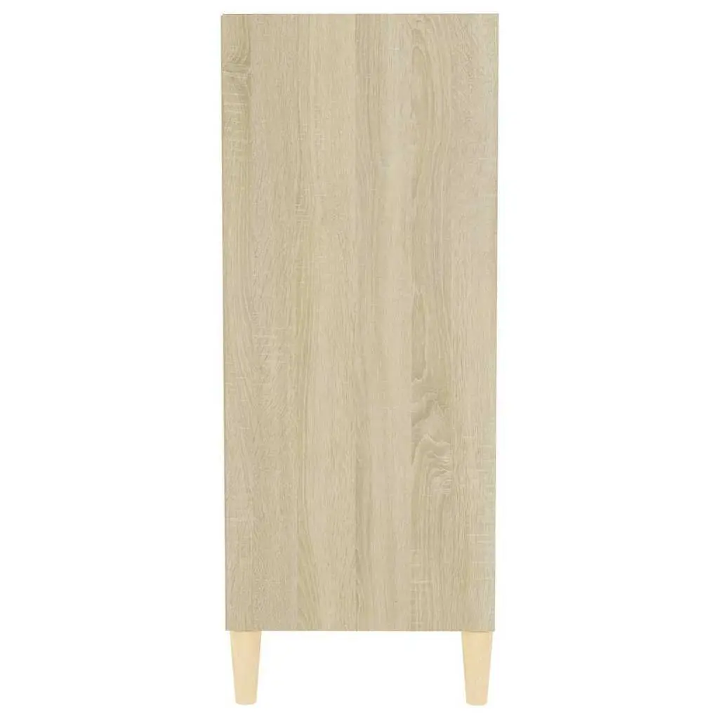 Sideboard Storage Cabinet Brown Engineered Wood 4 Shelves Living Room Furniture