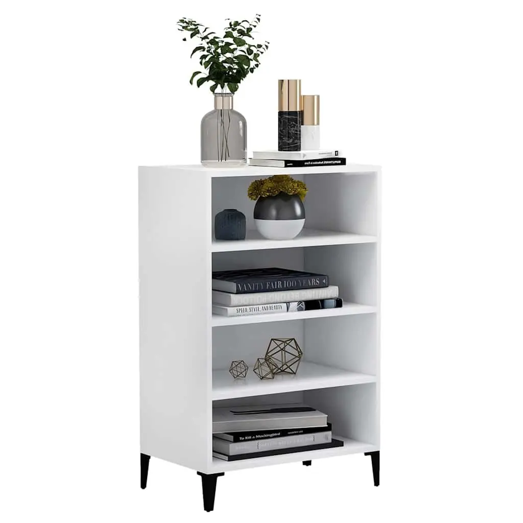 White Sideboard with 4 Ample Shelves