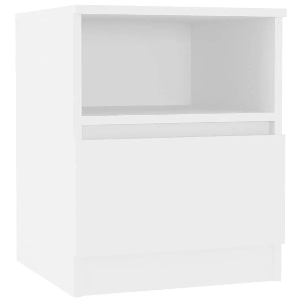 Bedside Table White Nightstand Cabinet Drawer Shelf Storage Organizer 40x40x50cm