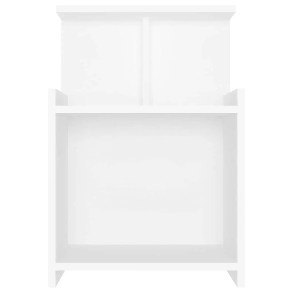 Bedside Tables Nightstands 2 pcs White with 3 Open Shelves
