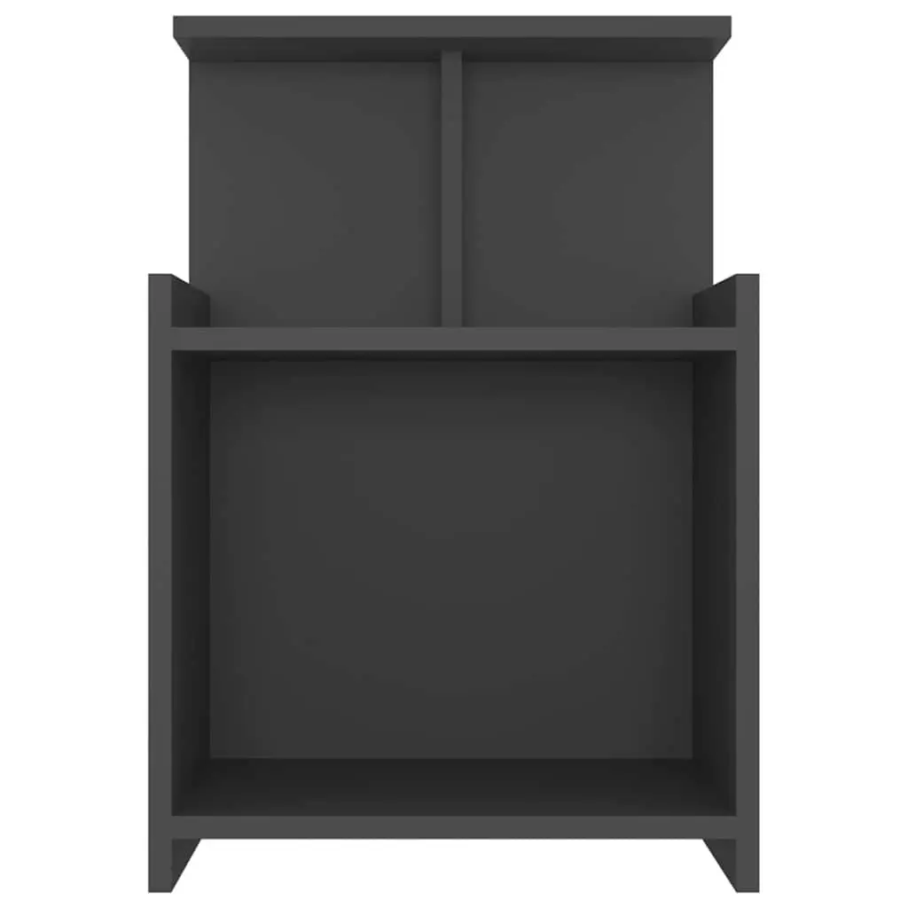 Bedside Tables Storage Cabinet 2 pcs Grey Nightstands Open Shelves Bedroom